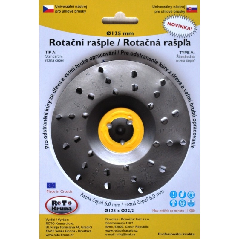 Roto Raspel Roto rasp Universal disc for angle grinders  Ø125 x Ø22,2